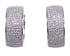 Cubic Zirconia Sterling Silver Hoop Post Earrings Jewelry AS55300